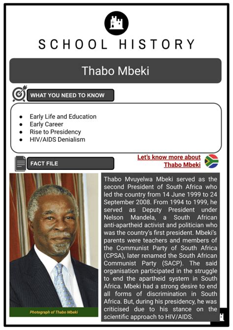 thabo mbeki early life and school days